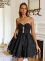 Charming Ball-Gown Sweetheart Appliques Lace Short/Mini Lace Corset Dress