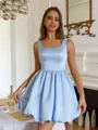 Glam A-line Square Short/Mini Satin Corset Dress