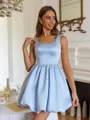 Glam A-line Square Short/Mini Satin Corset Dress