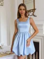 Glam A-line Square Short/Mini Satin Corset Dress