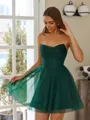 Stunning A-line Straight Pleated Short/Mini Corset Dress