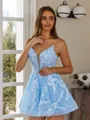 Enchanting A-line V-Neck Appliques Lace Short/Mini Lace Corset Dress