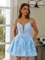 Enchanting A-line V-Neck Appliques Lace Short/Mini Lace Corset Dress