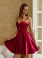Hot A-line Spaghetti Straps Short/Mini Silk Like Satin Corset Dress