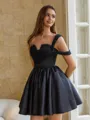 Opulent Ball-Gown One-Shoulder Pleated Short/Mini Satin Corset Dress