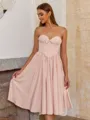 Stunning A-line Sweetheart Bow Tea-Length Corset Dress