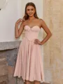 Stunning A-line Sweetheart Bow Tea-Length Corset Dress