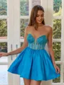 Magnificent Ball-Gown Sweetheart Beading Short/Mini Taffeta Corset Dress