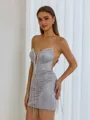 Fashion Sheath Sweetheart Rhinestone Short/Mini Corset Dress