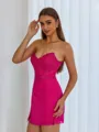 Gorgeous Sheath Sweetheart Appliques Lace Short/Mini Chiffon Corset Dress
