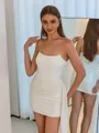 Hot Sheath Straight Pleated Short/Mini Corset Dress