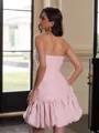 Delicate Sheath Straight Flower Short/Mini Organza Corset Dress
