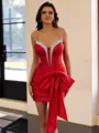 Trendy Sheath Spaghetti Straps Bow Short/Mini Corset Dress