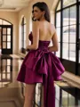 Pretty A-line Straight Bow Short/Mini Satin Dress