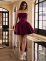 Pretty A-line Straight Bow Short/Mini Satin Dress