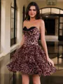 Delicate A-line Sweetheart Cascading Ruffles Short/Mini Corset Dress