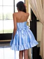 Luxurious A-line Straight Bow Short/Mini Corset Dress