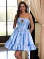 Luxurious A-line Straight Bow Short/Mini Corset Dress