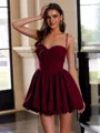 Magnificent Ball-Gown Spaghetti Straps Pleated Short/Mini Dress