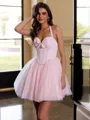 Unforgettable Ball-Gown Halter Bow Short/Mini Corset Dress