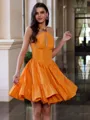 Breathtaking A-line Halter Rhinestone Short/Mini Taffeta Corset Dress