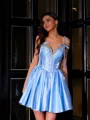 Classy A-line V-Neck Rhinestone Short/Mini Corset Dress