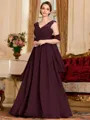 Stylish A-Line Chiffon Applique V-Neck Sleeveless Floor-Length Mother of the Bride Dress