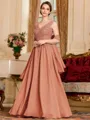 Stylish A-Line Chiffon Applique V-Neck Sleeveless Floor-Length Mother of the Bride Dress