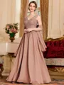 Stylish A-Line Chiffon Applique V-Neck Sleeveless Floor-Length Mother of the Bride Dress