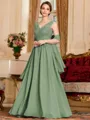 Stylish A-Line Chiffon Applique V-Neck Sleeveless Floor-Length Mother of the Bride Dress