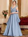 Stylish A-Line Chiffon Applique V-Neck Sleeveless Floor-Length Mother of the Bride Dress
