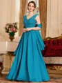 Stylish A-Line Chiffon Applique V-Neck Sleeveless Floor-Length Mother of the Bride Dress