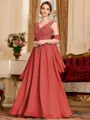 Stylish A-Line Chiffon Applique V-Neck Sleeveless Floor-Length Mother of the Bride Dress