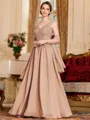 Stylish A-Line Chiffon Applique V-Neck Sleeveless Floor-Length Mother of the Bride Dress