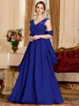 Stylish A-Line Chiffon Applique V-Neck Sleeveless Floor-Length Mother of the Bride Dress