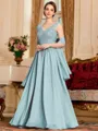 Stylish A-Line Chiffon Applique V-Neck Sleeveless Floor-Length Mother of the Bride Dress