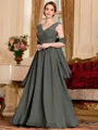 Stylish A-Line Chiffon Applique V-Neck Sleeveless Floor-Length Mother of the Bride Dress