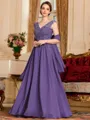 Stylish A-Line Chiffon Applique V-Neck Sleeveless Floor-Length Mother of the Bride Dress