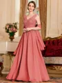Stylish A-Line Chiffon Applique V-Neck Sleeveless Floor-Length Mother of the Bride Dress