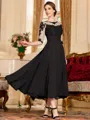 Stunning A-Line Chiffon Lace Scoop 3/4 Sleeves Tea-Length Mother of the Bride Dress