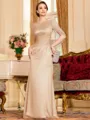 Flattering Sheath 30D Chiffon Ruched Scoop Short Sleeves Floor-Length Mother of the Bride Dress