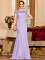 Tasteful Sheath Chiffon Beading Bateau Short Sleeves Floor-Length Mother of the Bride Dress