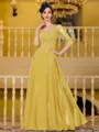 Immaculate A-Line Chiffon Applique V-Neck 3/4 Sleeves Floor-Length Mother of the Bride Dress