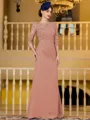 Noble Sheath Chiffon Applique Bateau 3/4 Sleeves Floor-Length Mother of the Bride Dress
