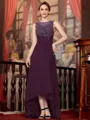 Radiant A-Line Chiffon Applique Scoop Sleeveless Asymmetrical Mother of the Bride Dress