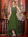 Radiant A-Line Chiffon Applique Scoop Sleeveless Asymmetrical Mother of the Bride Dress