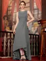 Radiant A-Line Chiffon Applique Scoop Sleeveless Asymmetrical Mother of the Bride Dress