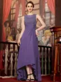 Radiant A-Line Chiffon Applique Scoop Sleeveless Asymmetrical Mother of the Bride Dress