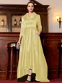 Charming A-Line Satin Ruched V-Neck Long Sleeves Asymmetrical Mother of the Bride Dress