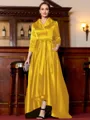 Charming A-Line Satin Ruched V-Neck Long Sleeves Asymmetrical Mother of the Bride Dress